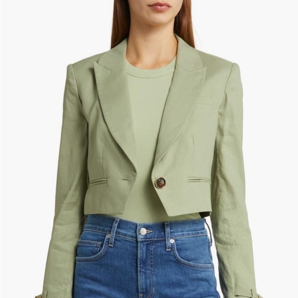 Veronica Beard Girard linen blend crop jacket
